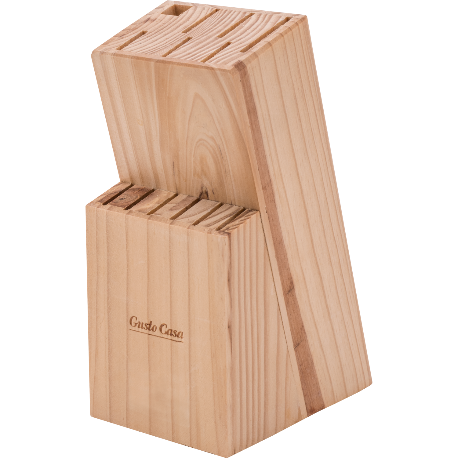 GUSTO CASA - Ceppo Coltelli 12 Pezzi + Acciaino con stand in Legno